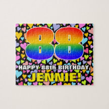 88. Geburtstag — Spaß, Liebende Herzformen + "88"