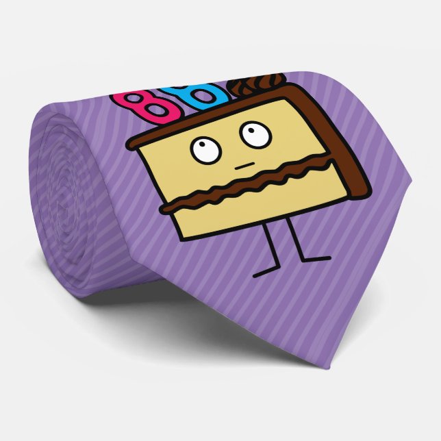 88. Geburtstags-Kuchen mit Kerzen Krawatte (Gerollt)