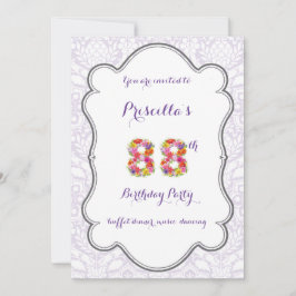 88. Geburtstagsfantasie, Nummer Floral Einladung