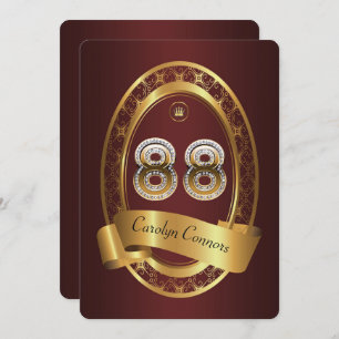 88. Geburtstagsfrau, elegante Farbe Einladung