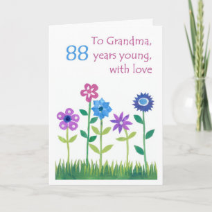 88. Geburtstagskarte für Großmutter - Blume Karte
