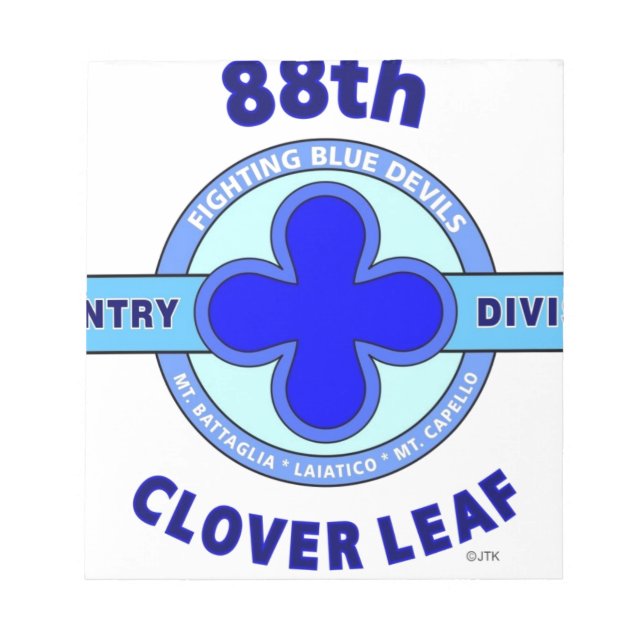 88. INFANTRIEDIVISION "CLOVER LEAF" NOTIZBLOCK (Vorderseite)