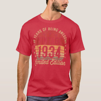 88 Jahre alt Vintag 1934 Limited Edition 88. Gebur T-Shirt