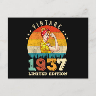 88 Jahre alter Tag 1937 Vintag 88. Geburtstagsfrau Postkarte