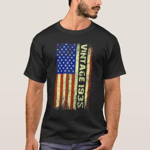 88 Jahre Vintag 1935 Amerikanische Flagge 88. Gebu T-Shirt