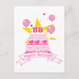 88-jähriger Geburtstagskuchen Postkarte