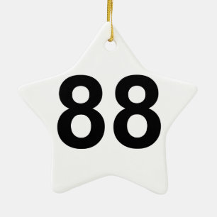 88 - Nummer achtundachtzig Keramik Ornament