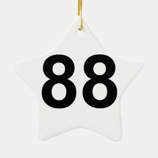 88 - Nummer achtundachtzig Keramik Ornament