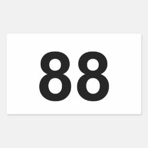 88 - Nummer achtundachtzig Rechteckiger Aufkleber