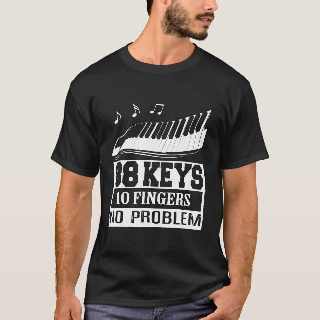 88 Tasten kein Problem Piano T-Shirt (Vorderseite)