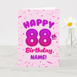 88th Balloon Number Custom Name Birthday Card Karte