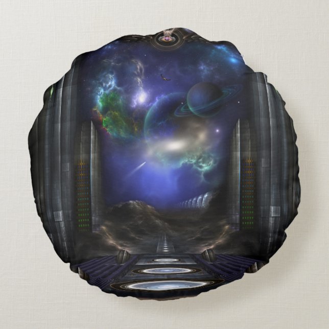 89-123-A9p2 Arsairian 7 Reporting Round Pillow Rundes Kissen (Rückseite)