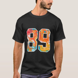 89 farbenfrohe Team-Nummern vorne und hinten T-Shirt