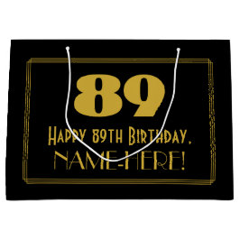 89. Geburtstag — Art Deco Inspiriert Look "89" & N Große Geschenktüte
