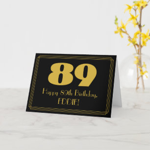 89. Geburtstag: Art Deco inspiriertes Aussehen "89 Karte