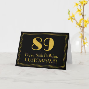 89. Geburtstag: Art Deco inspiriertes Aussehen "89 Karte