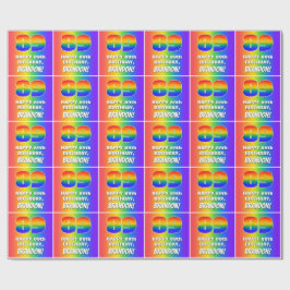 89. Geburtstag: Farbiges, lustiges Regenbogenmuste Geschenkpapier