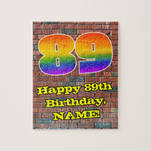 89. Geburtstag: Fun Graffiti-Inspiriert Regenbogen Puzzle