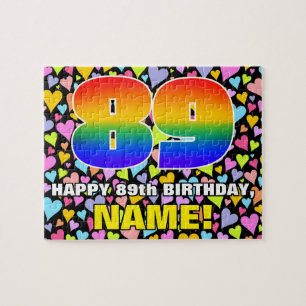 89. Geburtstag — Lustige, liebende Herzformen + „8 Puzzle