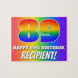 89. Geburtstag — mehrfarbiges Regenbogenmuster "89 Puzzle