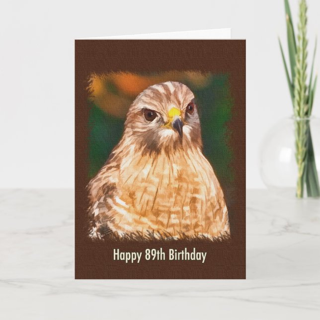 89. Geburtstag, Rotschulterfalke Karte (Vorderseite)