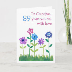 89. Geburtstagskarte für Großmutter - Blume Karte