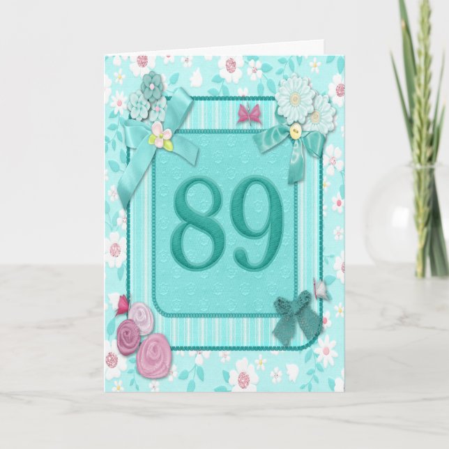 89. Geburtstagskarte mit Blume Karte (Vorderseite)