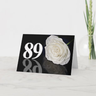 89. Geburtstagskarte mit klassisch weißer Rose Karte