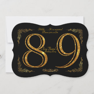 89. Geburtstagsparty 89.,Gatsby,Black & Gold Einladung