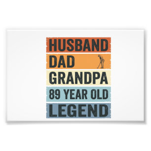 89-jähriger Ehemann Papa Opa Legende Shirt_1 Fotodruck