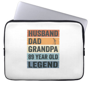 89-jähriger Ehemann Vater Opa Legende Shirt_1 Laptopschutzhülle