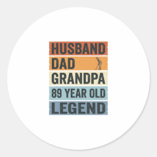 89-jähriger Ehemann Vater Opa Legende T-Shirt_1 Runder Aufkleber