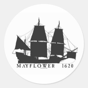 8 1620 Mayflower Runder Aufkleber