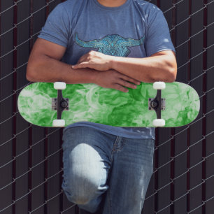 8 1/2" Abstraktes grünes Rauchskateboard Skateboard