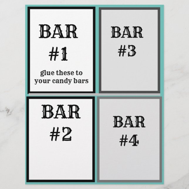 8 1/2 x 11" Flyer für Süßigkeiten-Bar (Vorne)