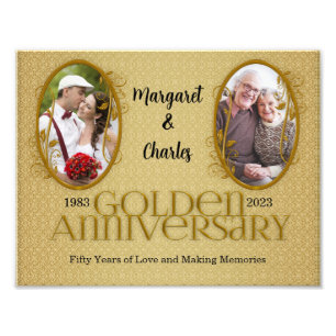 8-1/2x11 50. Antivsersary Scrapbook Collage Fotodruck