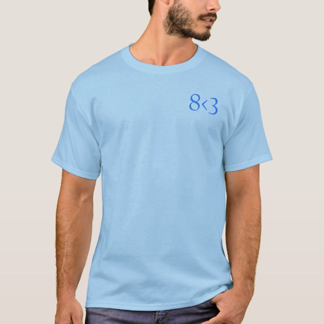 8 < 3 subtiles Shirt 1 - Blau (Vorderseite)