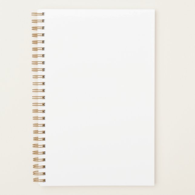 8.5"x5.5" Gold Spiralsoft Cover Notebook Notepad Planer (Vorderseite)