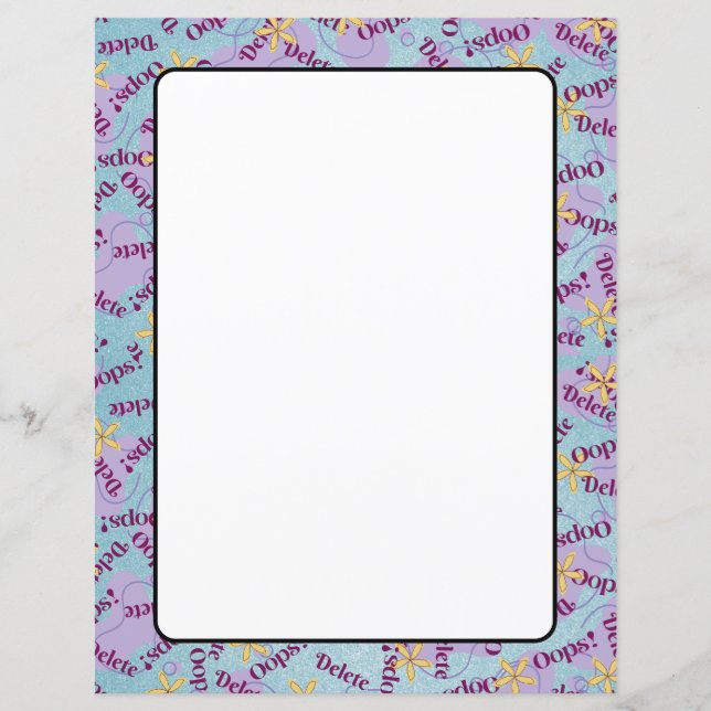 8,5" x 11" Blätter von Papier stationären OOPS! Lö (Vorderseite)