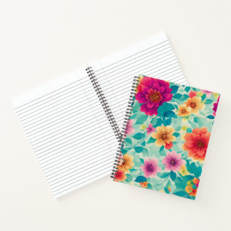 8,5" x 11" Florales Deluxe-Spiralnotizbuch Notizbuch