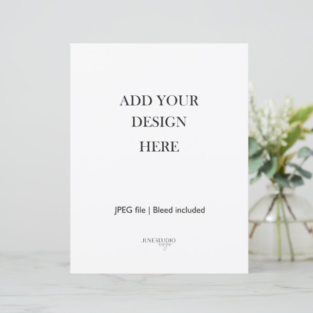 8,5 x 11" Kartenbestand 110 lb Vollseite (Stehend Vorderseite)