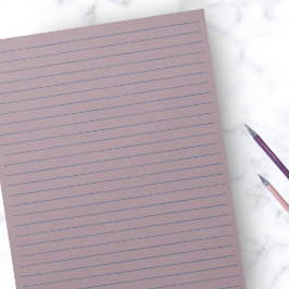 8,5" x 11" Rustikaler Mauve mit blauer Linie Notizblock