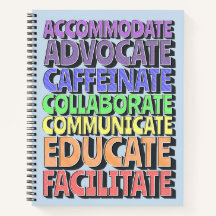 8.5 x 11 Spiral Notebook - Ein Teacher's Day in Bl