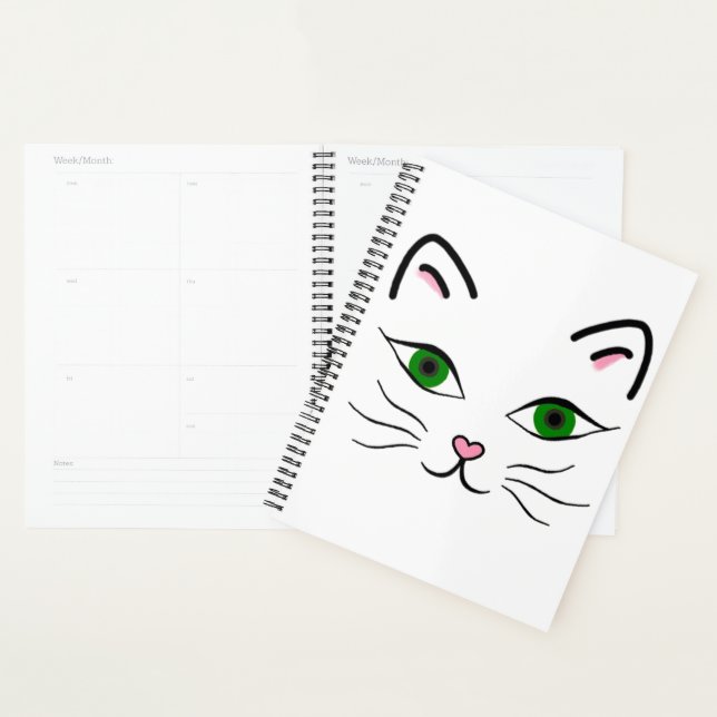 8,5" x 11" Wochen-/Monatsplaner - Kitty Face Planer (Anzeige)