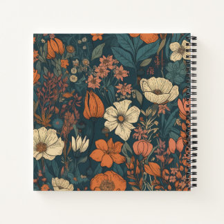 8,5" x 8,5" Hardcover-Notebook: Blühende Blume Notizbuch