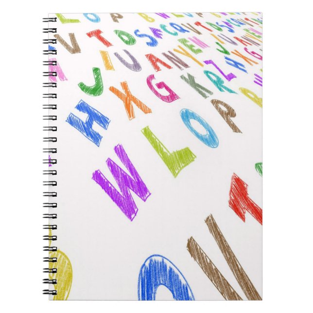 8.5x11 Spiral-Notebook - Bildung Alphabet Notizblock (Vorderseite)