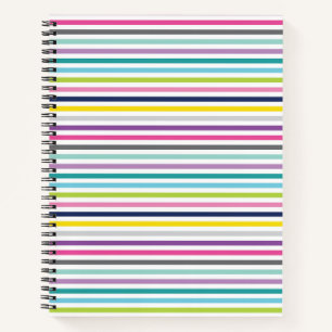 8.5x11 Spiral-Notebook hell und freundlicher Strei Notizbuch