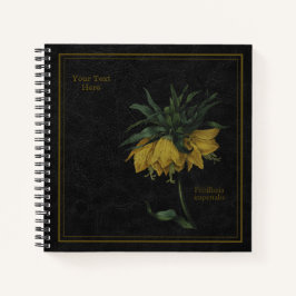 8,5x8,5" Fritillaria Imperialis Black Notebook Notizbuch