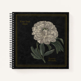 8,5x8,5" Paeonia Officinalis Black Notizbuch
