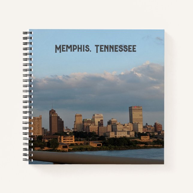 8.5X8.5 Spiral Notebook - Skyline von Memphis, TN. Notizbuch (Vorderseite)
